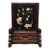 Vintage Chinese Rosewood Table Screen With Mother-of-Pearl Inlay, Koi Fish Motif For Sale