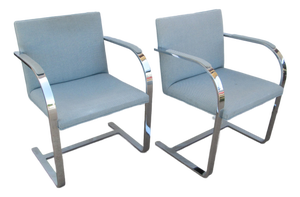 Late 20th Century 2 Ludwig Mies Van Der Rohe Flat Arm Brno Chairs Gordon International