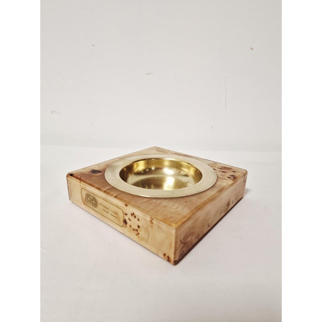 Table Lighter and Ashtray in Briar Wood and Brass from Emmebi, 1970s, Set of 2 For Sale - Image 14 of 18