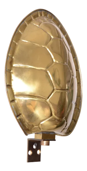 Chapman Polished Brass & White Enamel Tortoise Shell Sconce, Wall Light, Usa 70s