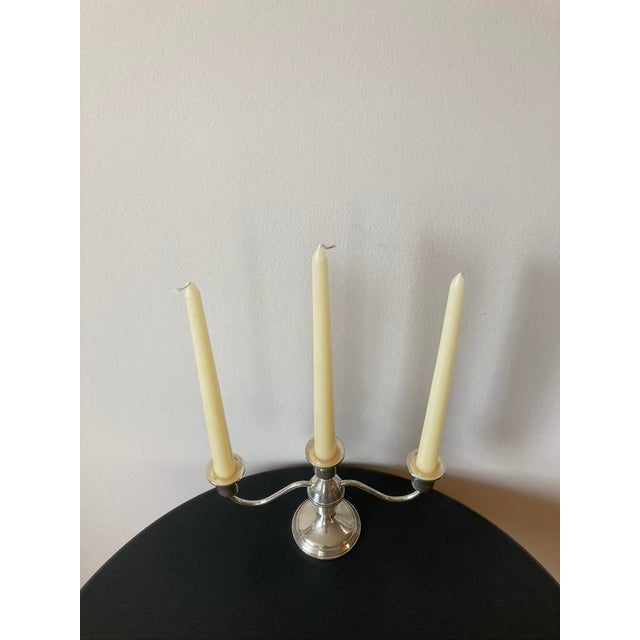 Silver Early 20th Century Towle Sterling Silver Three Arm Candelabra Candle Holders For Sale - Image 8 of 12