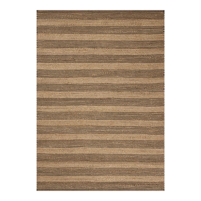 Chris Loves Julia x Loloi Judy Natural / Chocolate 2'-6" x 7'-6" Runner Rug For Sale
