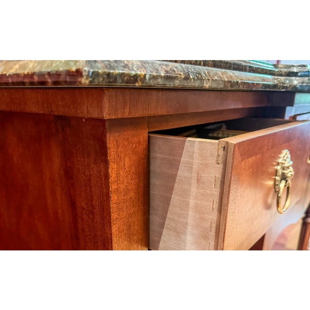 Traditional Late 20th Century Henredon Historic Natchez Collection Marble Top Console Table Server Sideboard For Sale - Image 3 of 5