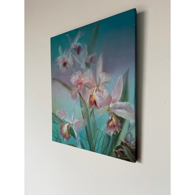 1991 Sonia Gil Torres Colombian Floral Still Life Oil on Canvas Painting For Sale - Image 4 of 11