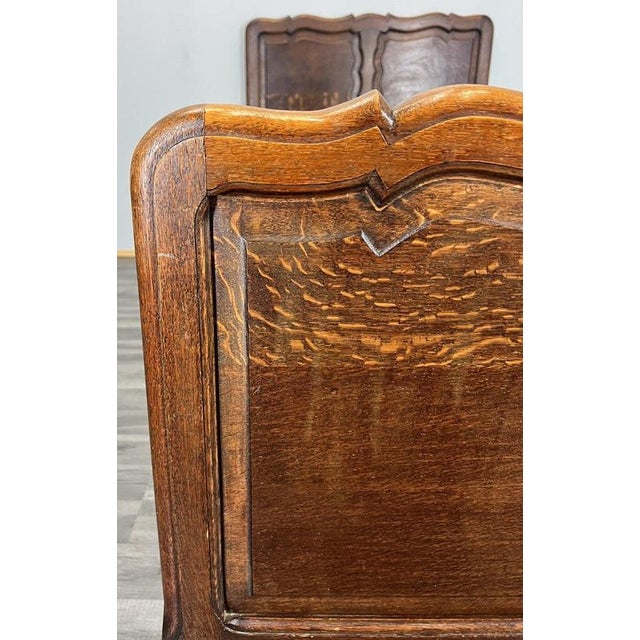 Vintage French Louis XVI Style Oak Single Bed Frame with Carved Headboard For Sale - Image 5 of 14