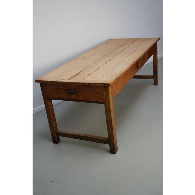 Antique Late 19th Century French Rustic Farmhouse Cherry Wood Dining Table For Sale - Image 17 of 18