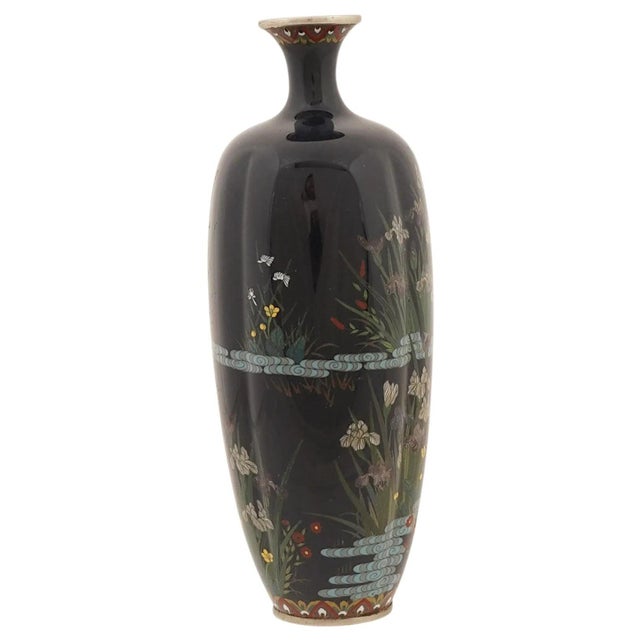 Japanese Japanese Cloisonne Enamel Silver Wire Vase Attributed to Hayashi Kodenji For Sale - Image 3 of 7