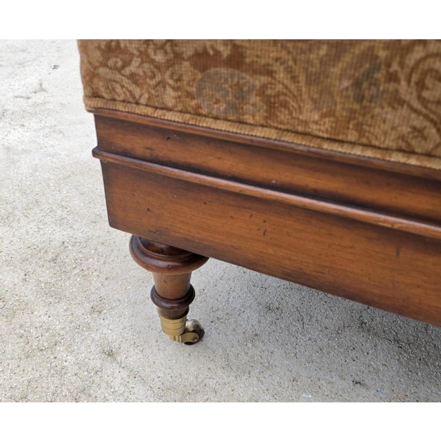 English Hickory Chair Company Alex Cocktail Ottoman Coffee Table on Casters For Sale - Image 3 of 12