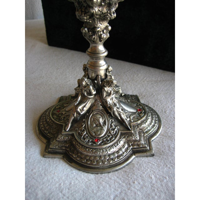 Metal Vintage Pewter Chalice in Box Gothic Style For Sale - Image 7 of 9