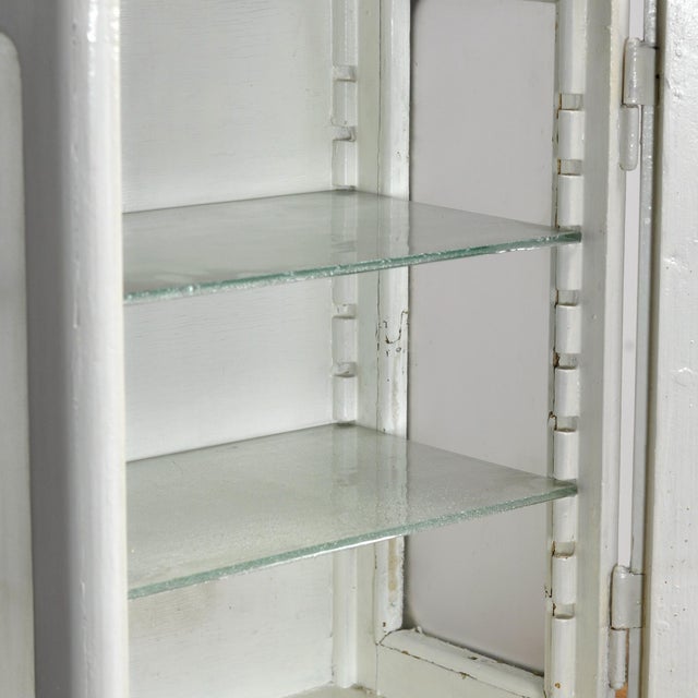 1930s Vintage Glass and Wooden Medicine Cabinet, 1930 For Sale - Image 5 of 12