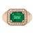 Gia Certified Colombian Emerald Cut Emerald Ring with Earth Mined Diamonds in Solid 14k Yellow Gold Size 6.75 For Sale