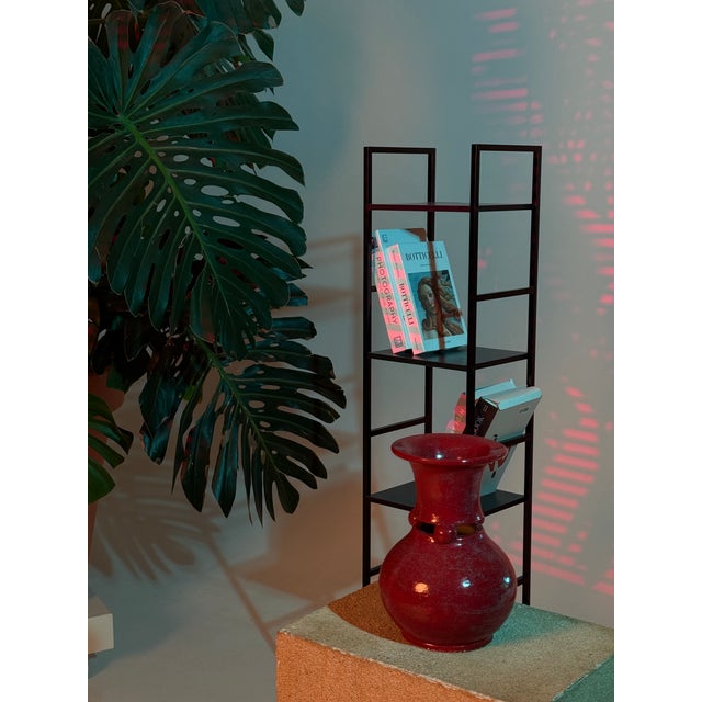 Red Ceramic Vase, Handmade Sculptural Pottery, Unique Clay Art, Statement Home Decor For Sale - Image 6 of 8