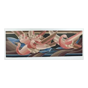 John Martineau "Flight of the Ibis" Birds 93inch Large Art Hand Signed Unframed