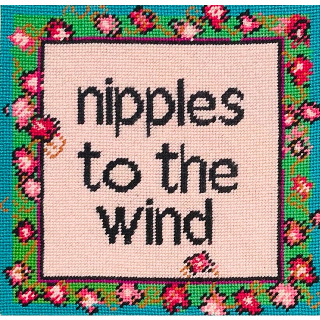 Chin up. Chest out. You got this! hand-embroidered needlepoint is an original design created stream of consciousness by...