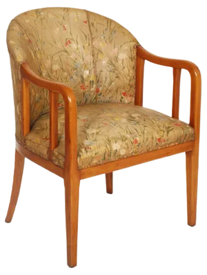 Art Deco French Walnut Lounge Chair Attributed to Jules Leleu, 1930s
