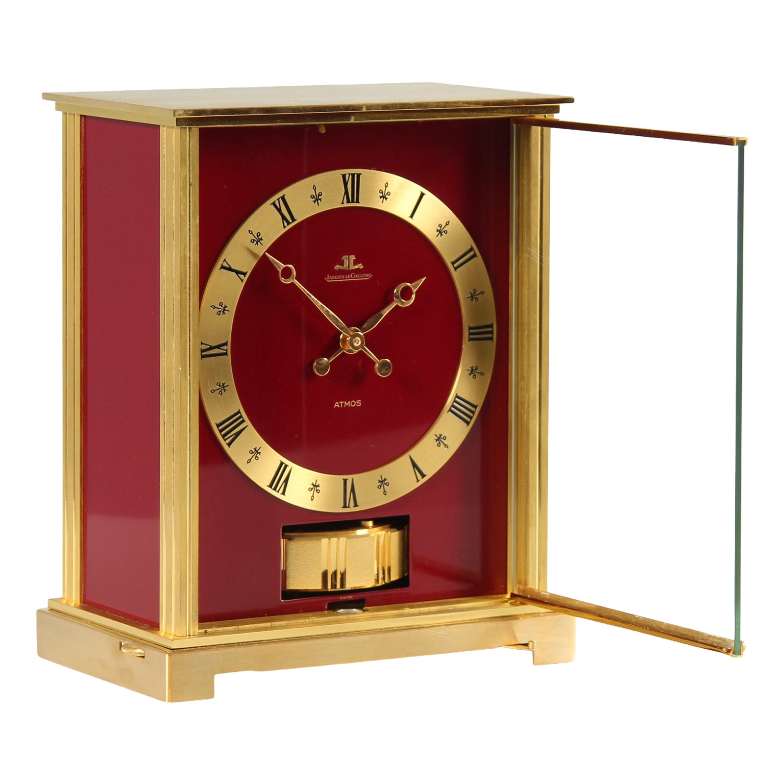 Red Atmos Clock from Jaeger Lecoultre, 1973 | Chairish