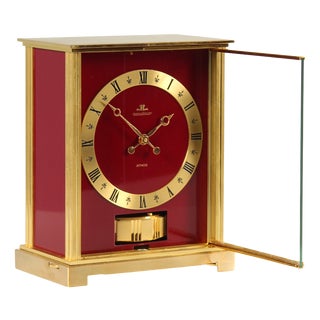 Red Atmos Clock from Jaeger Lecoultre, 1973 For Sale