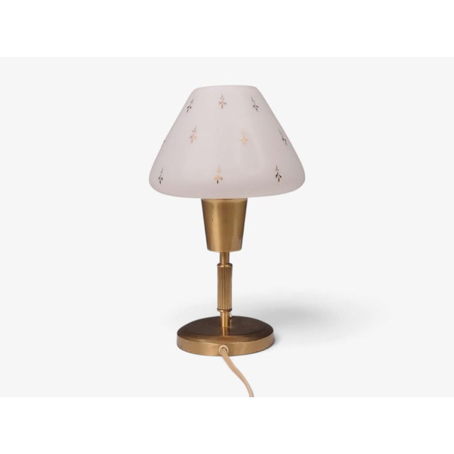 1950s Mid-Century Modern Ibe-Konst Ystad, Table Lamp, Brass, Opaque Glass For Sale - Image 11 of 12