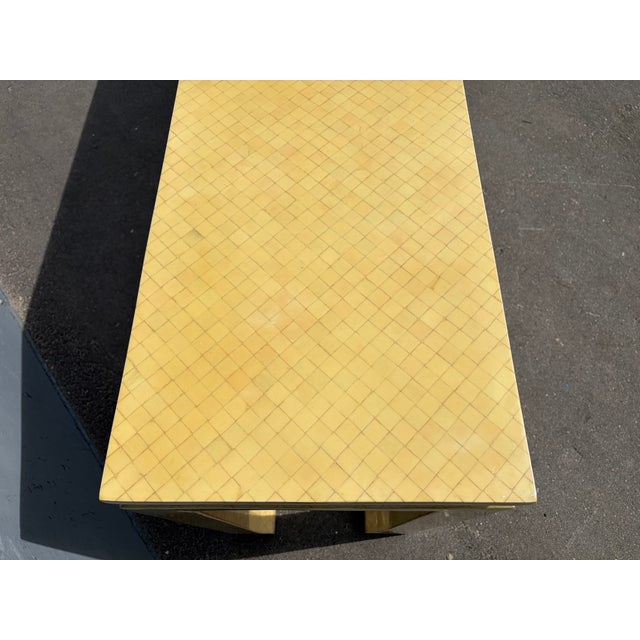 Karl Springer 1980's Tessellated Bone Console Table For Sale - Image 4 of 17