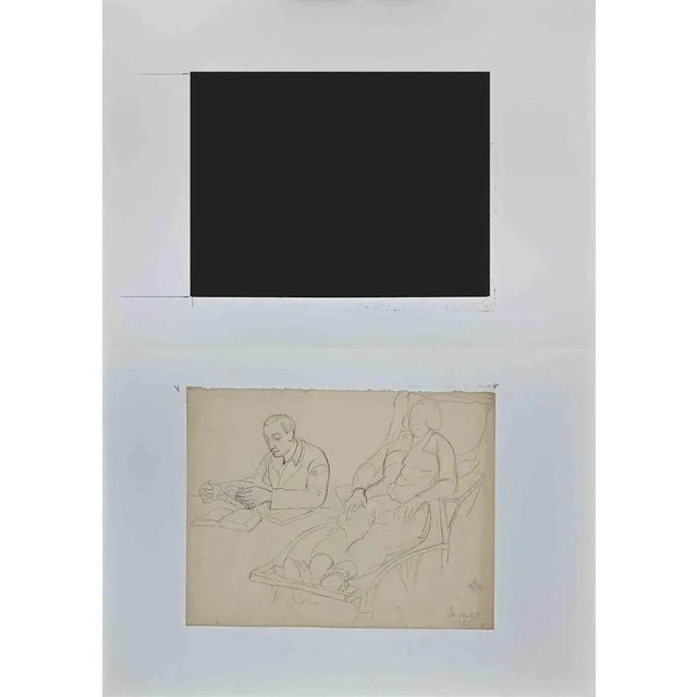 Relax is a Pencil Drawing realized by Angelina Beloff (1884-1969) in 1930s. Good condition included a white cardboard...