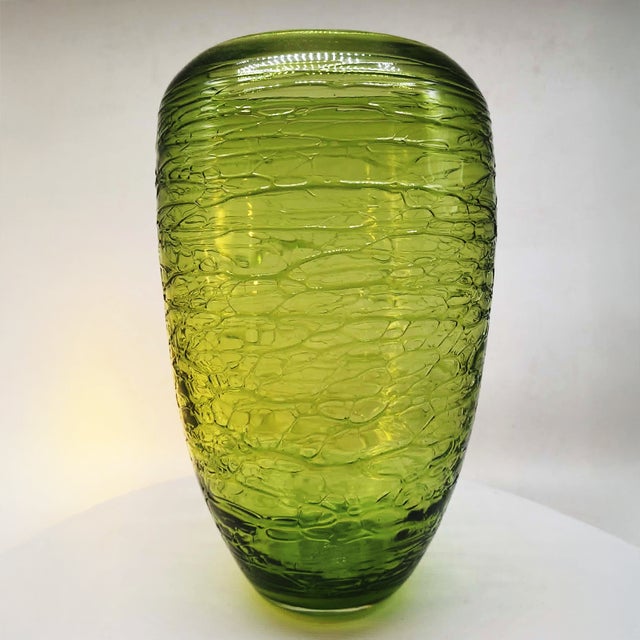 Handmade Green Murano Glass Vase, Italy, 1970s For Sale - Image 11 of 11