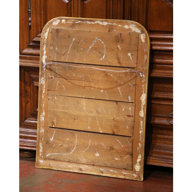 19th Century French Louis Philippe Silver Leaf Wall Mirror With Geometric Decor For Sale In Dallas - Image 6 of 6