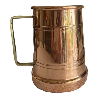 Vintage Rustic Americana Tavern Ware Barware Handmade Copper Tankard For Sale