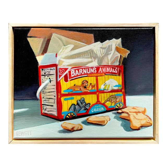 Barnum's Animal Crackers III, Original Painting, Framed For Sale
