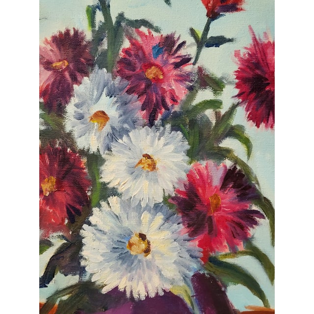 Vintage Signed D. Genereux Floral Still Life – Framed Oil Painting on Canvas For Sale - Image 4 of 8