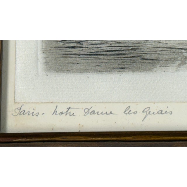 Antique Louis Marie Joseph Ridel "Paris - Nôtre Dame Les Quais", Framed For Sale - Image 9 of 12