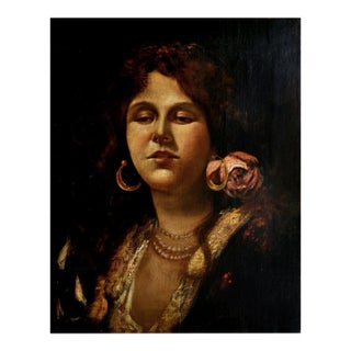 Woman of the People, The Neapolitan School, 1600s, Oil on Canvas For Sale