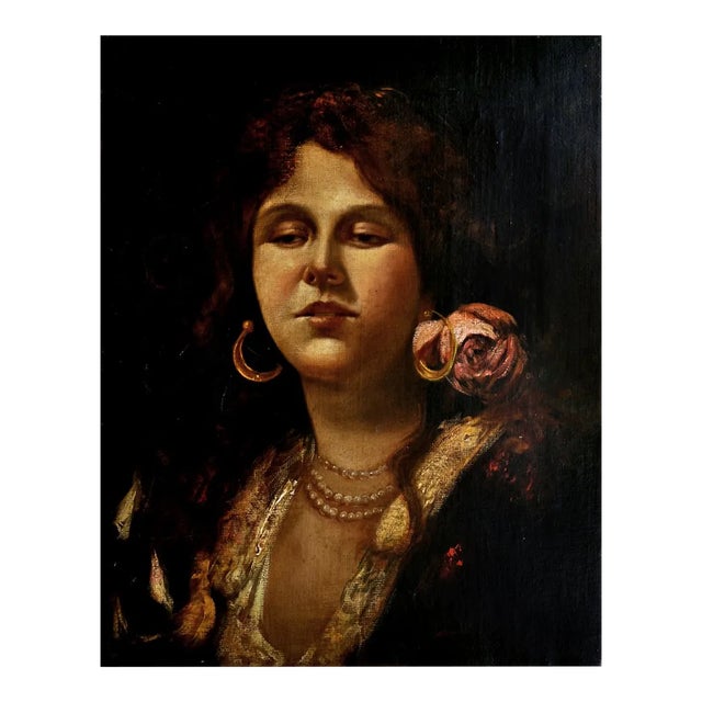 Woman of the People, The Neapolitan School, 1600s, Oil on Canvas For Sale