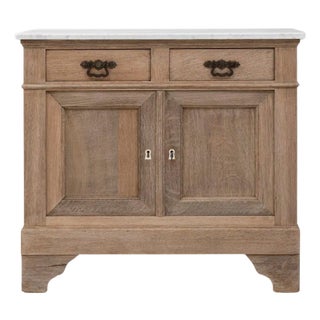 1900s French Louis Philippe Oak Buffet With Marble Top For Sale