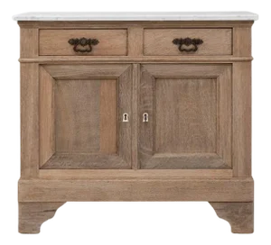 1900s French Louis Philippe Oak Buffet With Marble Top