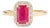 Prong Set Ruby With Halo Diamonds in 14k Gold Engagement Ring Size 6.5 For Sale