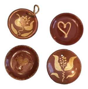 Vintage Redware Ornaments - Set of 4