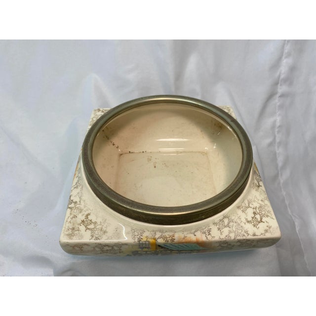 Metal Antique Sandland Ware Rose Bowl With Silver Plate Rim Made in England For Sale - Image 7 of 11