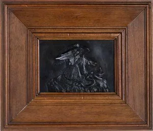 French Artist, Bas-Relief of Eagle Fighting a Snake, Bronze