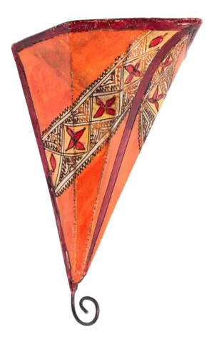 Parchment Folk Art African Wall Sconce