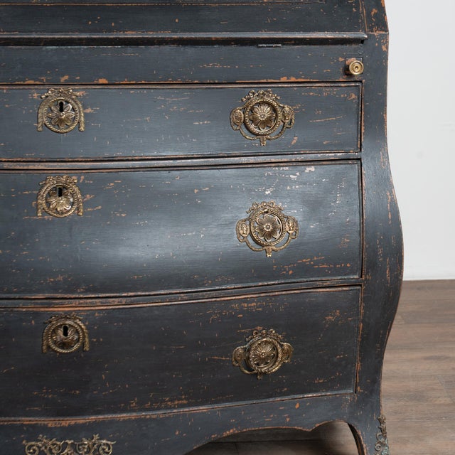 19th Century Danish Black Painted Oak Secretary Bureau For Sale - Image 12 of 18