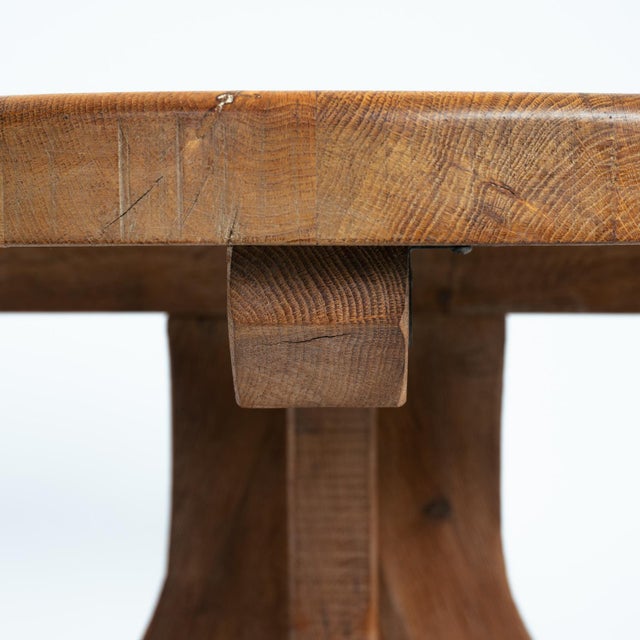Brutalist Oak Dining Table from De Puydt, 1970s For Sale - Image 12 of 17