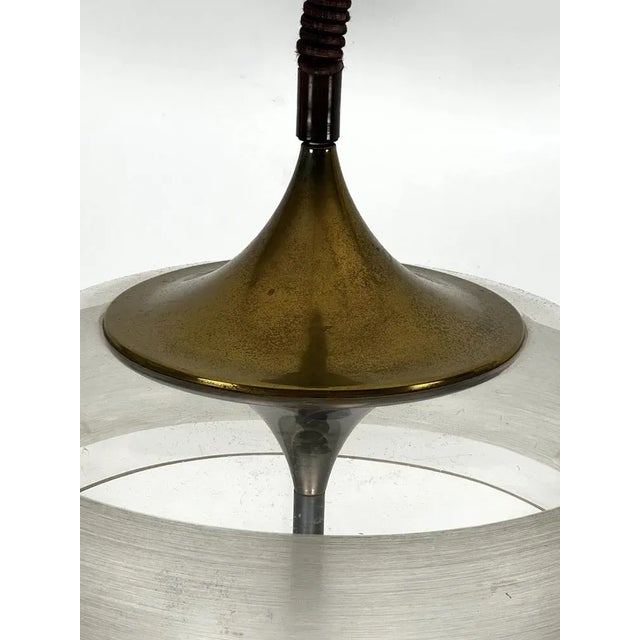 Goffredo Reggiani Vintage Brass and Acrylic Ceiling Light by Goffredo Reggiani, Italy, 1960s For Sale - Image 4 of 11
