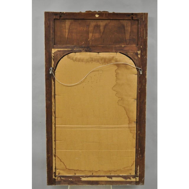Antique French Louis XV Style Cream & Gold Gilt Drape Ribbon Trumeau Wall Mirror For Sale - Image 16 of 17