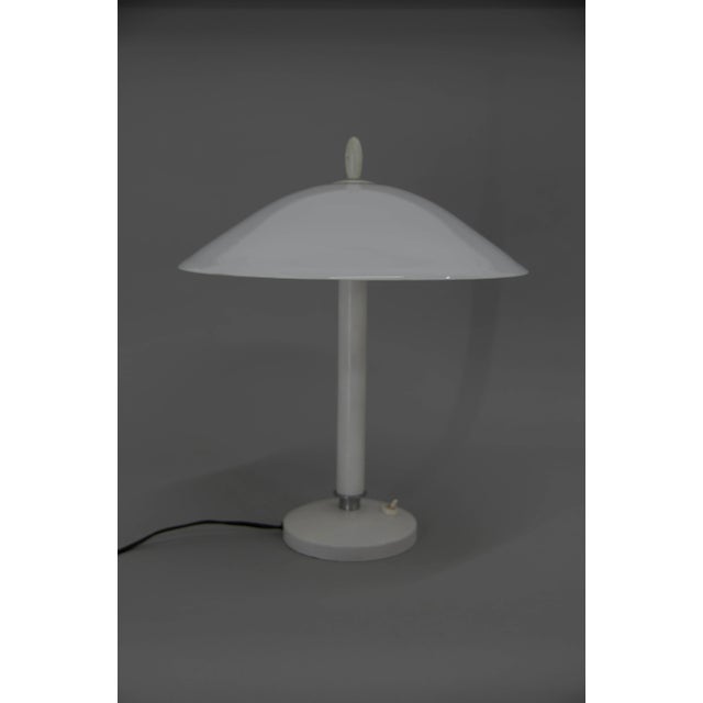 White Mid-Century White Table Lamp, 1950s For Sale - Image 8 of 13