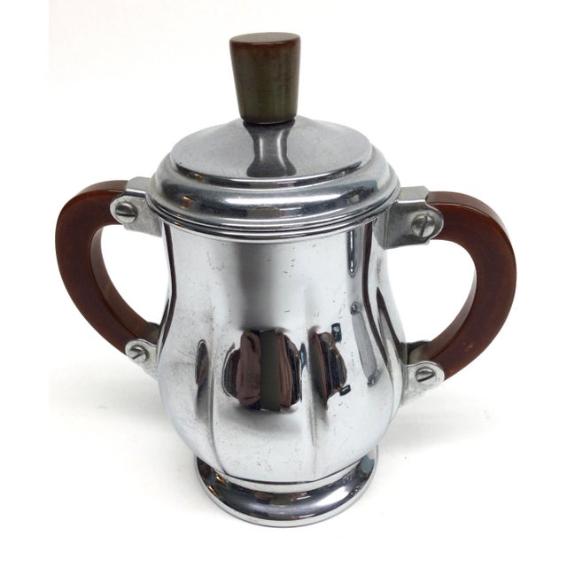 Art Deco Bakelite Farber Bros Krome Kraft Cream and Sugar Stainless For Sale - Image 10 of 11