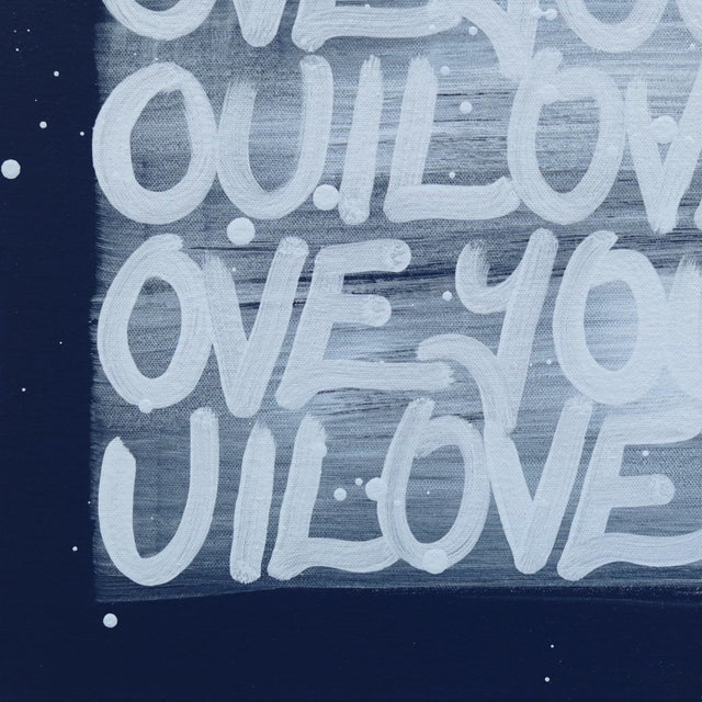 Love Has No Fear - Blue Cool Tone Mixed Media Graffiti Inspired Art Original Artwork by Amber Goldhammer For Sale In Los Angeles - Image 6 of 9