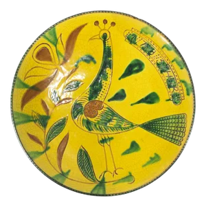Decorative Mma Reproduction Polychrome Americana Redware Charger