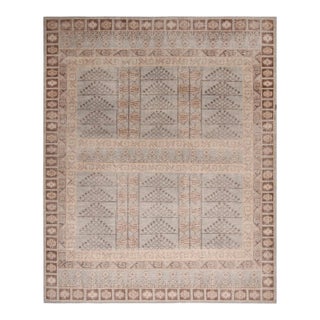Rug & Kilim’s Pyramid Rug in Taupe and Blue, 5x7 For Sale