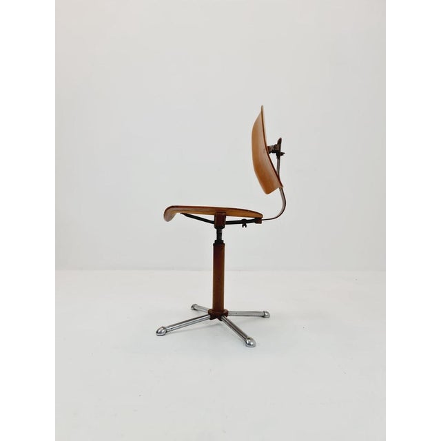 Bauhaus Office Chair in Wood by Drabert, 1960s For Sale - Image 11 of 11