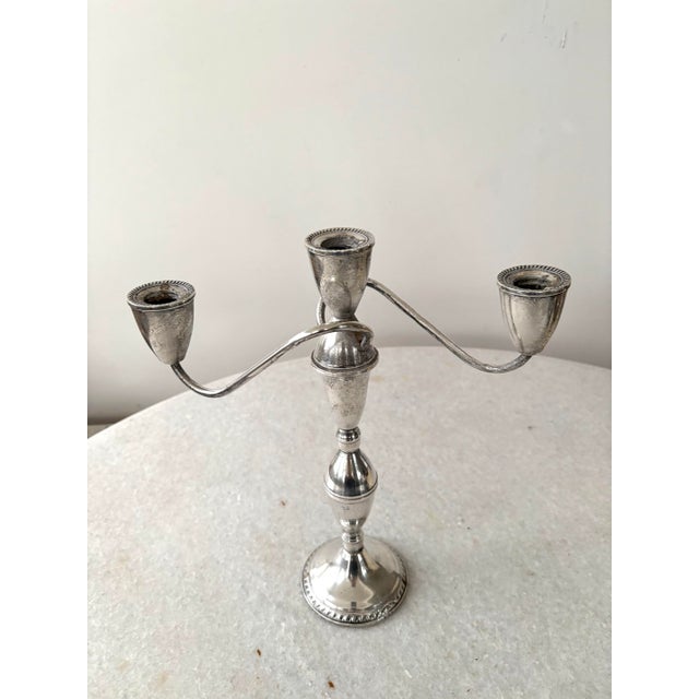 Antique Sterling Silver weighted base Candle Opera.